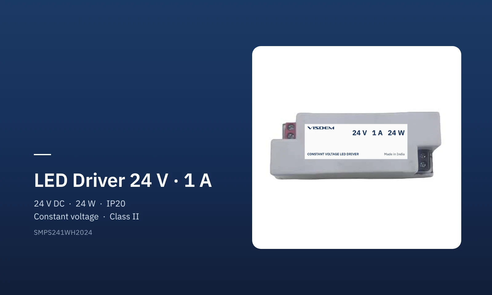 Visdem LED Driver 24 V 1 A constant-voltage SMPS driver Visdem LED Driver 24 V 1 A constant-voltage SMPS driver